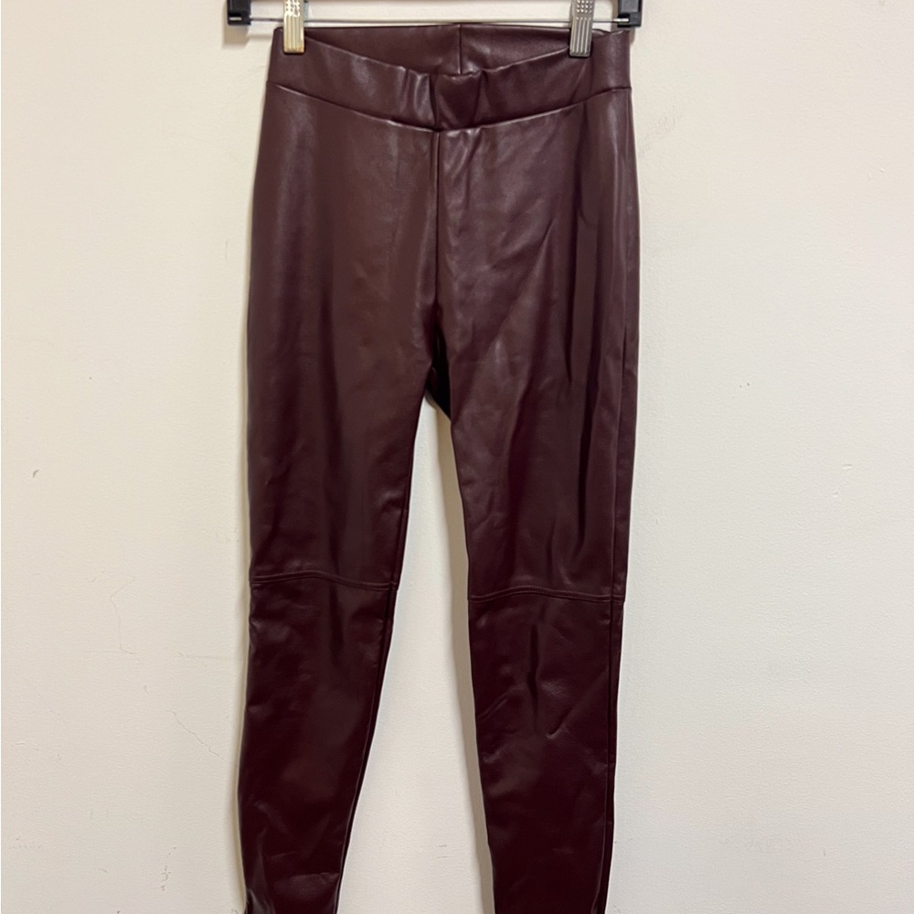 Wolford Womens Faux Leather Lined Skinny  Ankle Leggings Size 6 USA